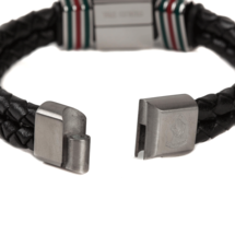 Steel Double Leather Bracelet