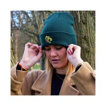 Green Embroidered Beanie