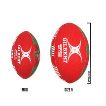 Red Soundwave Midi Rugby Ball