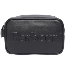 Barbour Logo Leather Washbag