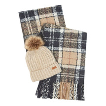 Barbour Saltburn Beanie and Tartan Scarf Gift Set