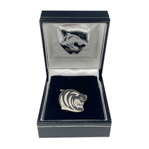 Sterling Silver Tiger Head Pin Badge