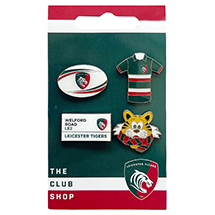 Leicester Tigers Pin Badge Set - 4 Pack